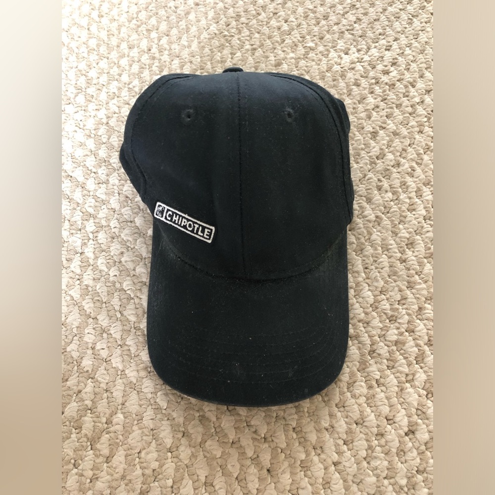 Chipotle Logo Crew Employee Adjustable Black Cap Hat